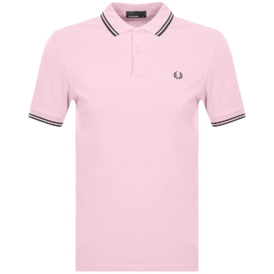 Shop Fred Perry Twin Tipped Polo T Shirt Pink