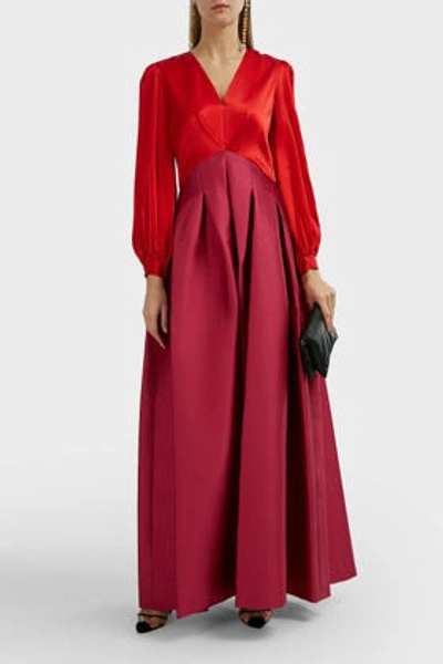 Shop Sachin & Babi Juliette Colour-block Gown In Red