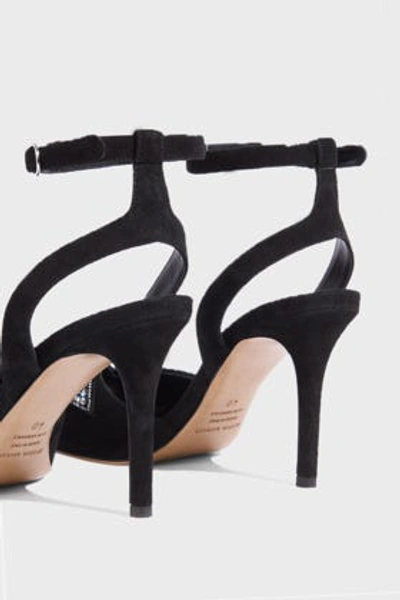 Shop Isabel Marant Abelly Crystal-embellished Suede Sandals In Black