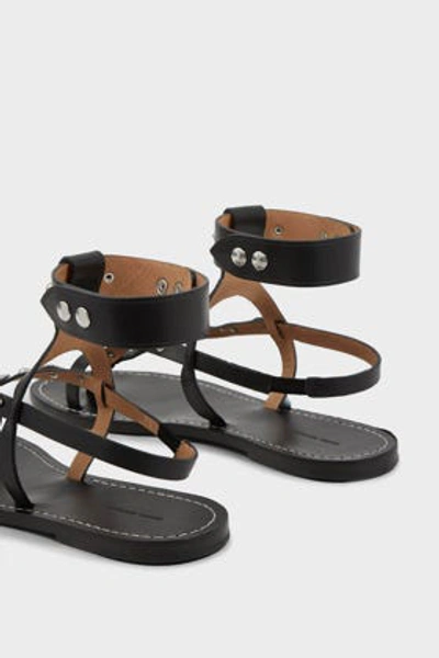 Shop Isabel Marant Enga Studded Leather Sandals In Black
