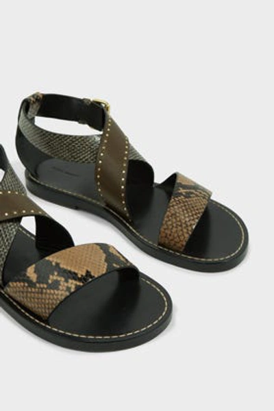 Shop Isabel Marant Juzee Animal-print Leather Sandals