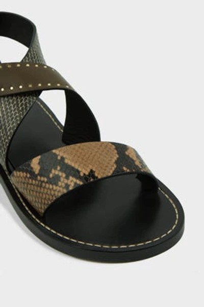 Shop Isabel Marant Juzee Animal-print Leather Sandals