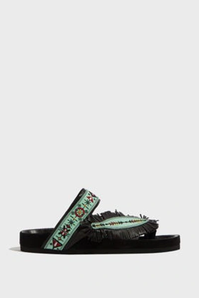 Shop Isabel Marant Ebann Fringe Sandals In Multicoloured