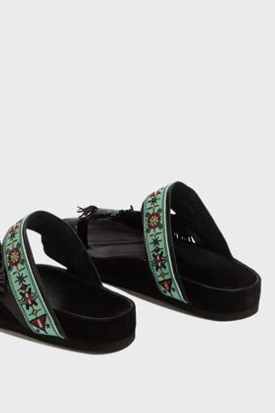 Shop Isabel Marant Ebann Fringe Sandals In Multicoloured