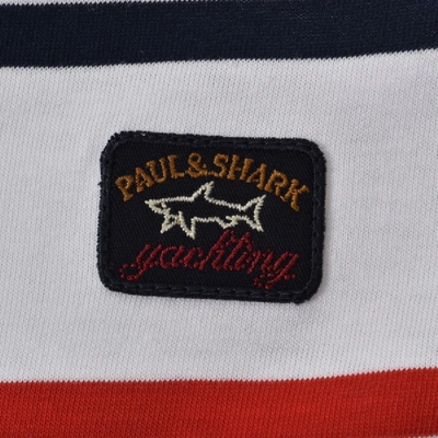 Shop Paul & Shark Paul And Shark Striped Logo T Shirt White