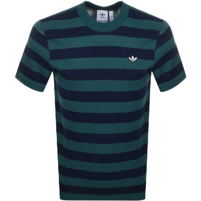 Shop Adidas Originals Stripe T Shirt Green