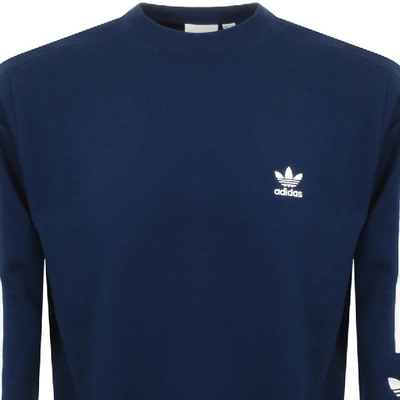 Shop Adidas Originals Lock Up Crew Neck Sweatshirt Navy
