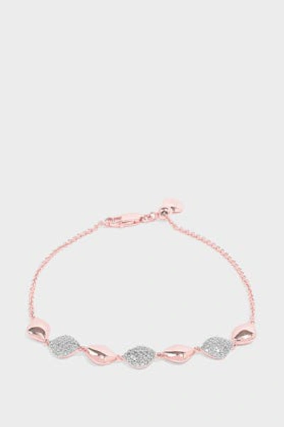 Shop Monica Vinader Nura Diamond Teardrop Link Bracelet In Metallic