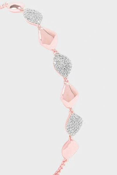 Shop Monica Vinader Nura Diamond Teardrop Link Bracelet In Metallic