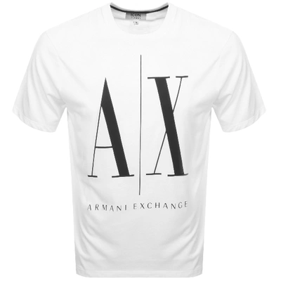 Shop Armani Exchange Crew Neck Logo T Shirt White