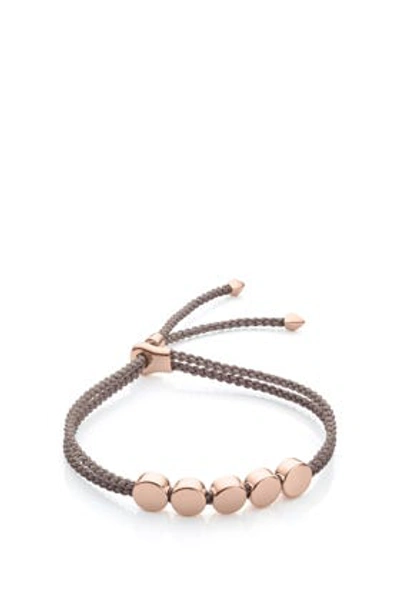 Shop Monica Vinader Rp Linear Bead Friendship Bracelet - Mink In Brown