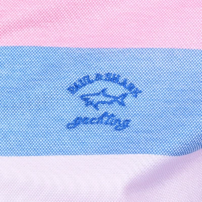 Shop Paul & Shark Paul And Shark Striped Polo T Shirt Pink