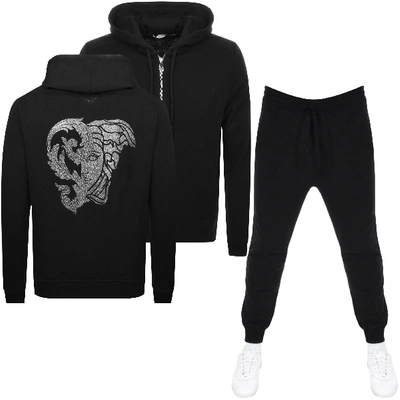 Shop Versace Logo Tracksuit Black