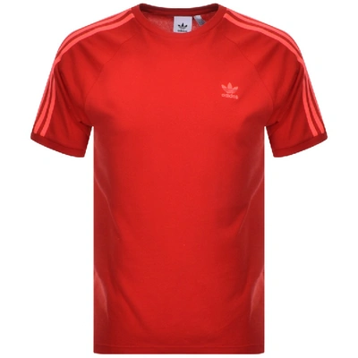 Shop Adidas Originals Blc 3 Stripes T Shirt Red