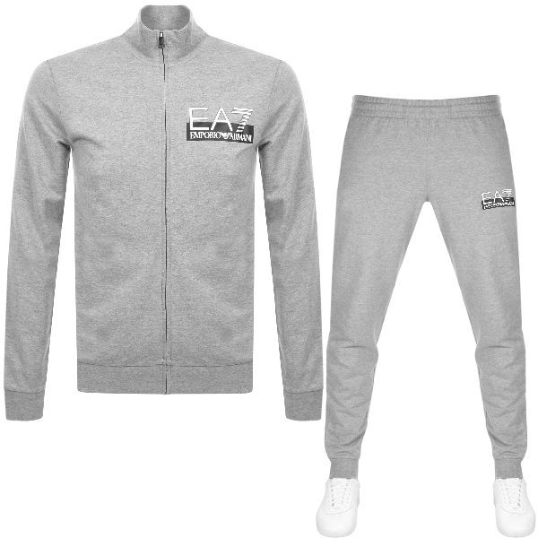 ea7 visibility tracksuit grey