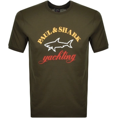 Shop Paul & Shark Paul And Shark Logo T Shirt Green
