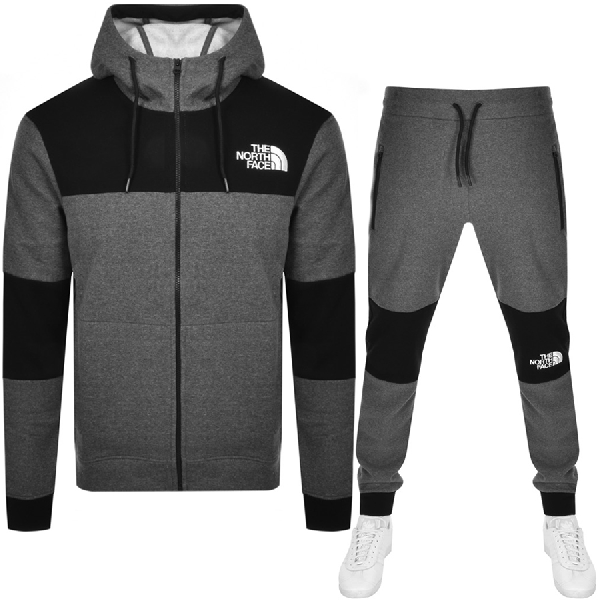 gray north face tracksuit