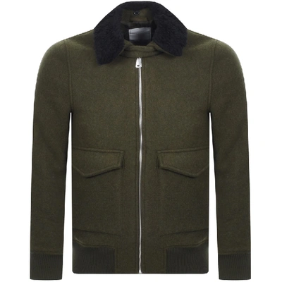 Shop Les Deux Planchett Bomber Jacket Green