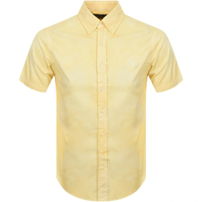 Shop Ralph Lauren Short Sleeved Custom Fit Shirt Yellow