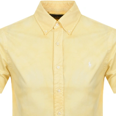 Shop Ralph Lauren Short Sleeved Custom Fit Shirt Yellow