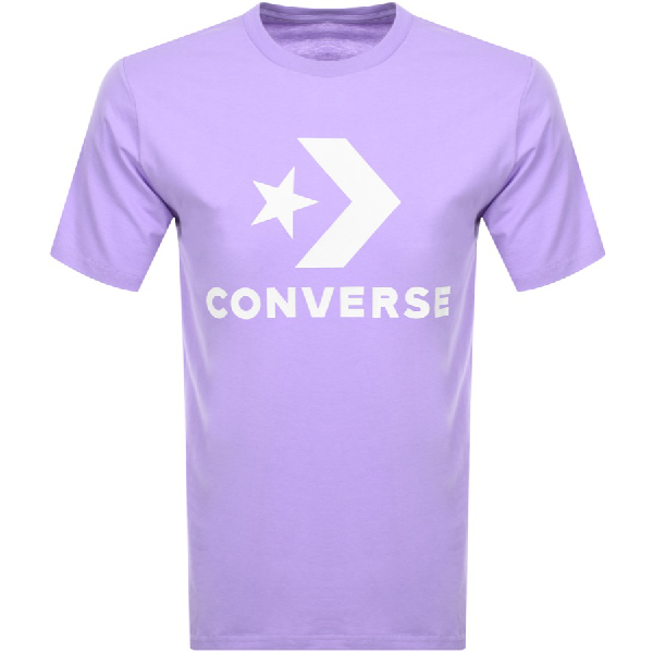 purple converse shirt