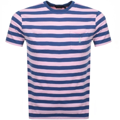 Shop Ralph Lauren Stripe Pocket T Shirt Pink