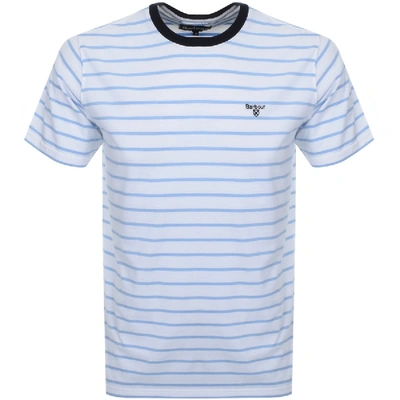 Shop Barbour Portree Stripe Logo T Shirt White