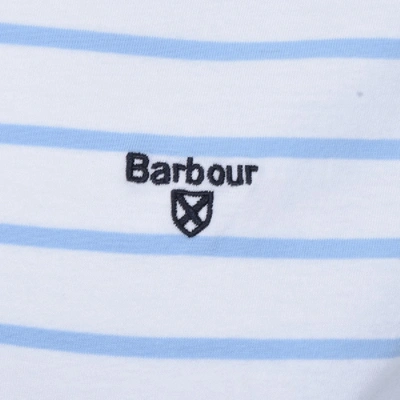 Shop Barbour Portree Stripe Logo T Shirt White