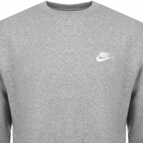 Nike Men's Club Crew Fleece Sweatshirt In Grey | ModeSens