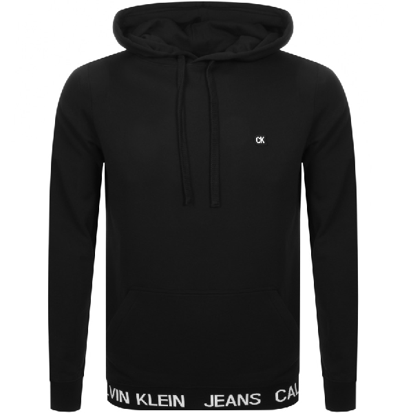 calvin klein jeans institutional logo black hoodie