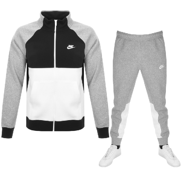 nike grey and white tracksuit