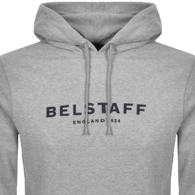Shop Belstaff Pullover Logo Hoodie Grey