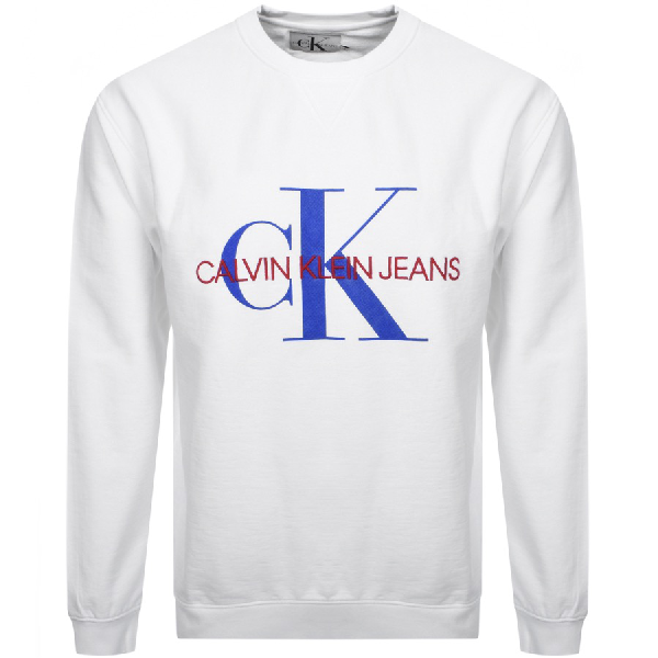 Calvin Klein Jeans Monogram Sweatshirt White | ModeSens