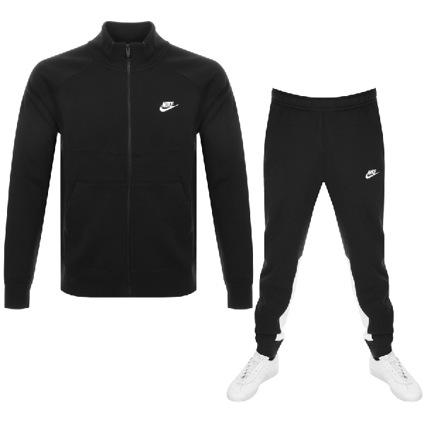 nike standard fit tracksuit black