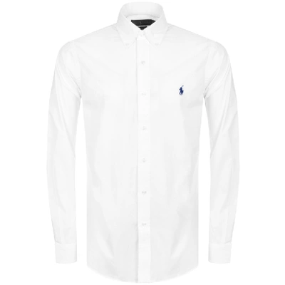 Shop Ralph Lauren Long Sleeved Slim Fit Shirt White