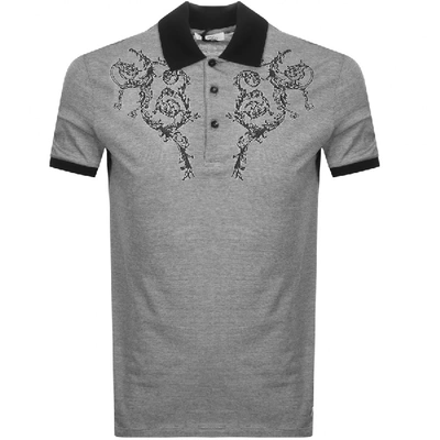 Shop Versace Baroque Polo T Shirt Black
