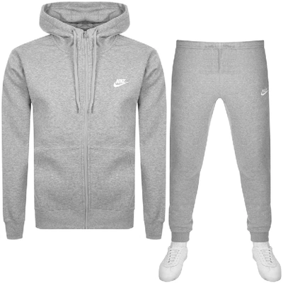 Nike Full Zip Club Tracksuit Grey | ModeSens