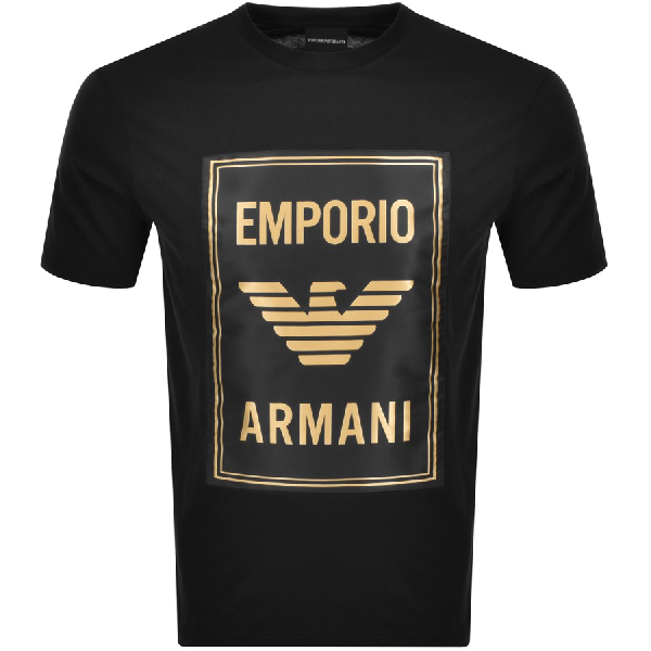 emporio armani gold t shirt