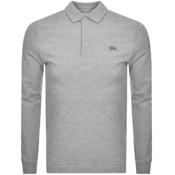 Lacoste Long Sleeved Polo T Shirt Grey 