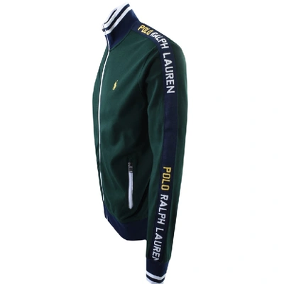 Shop Ralph Lauren Full Zip Taped Sweatshirt Green