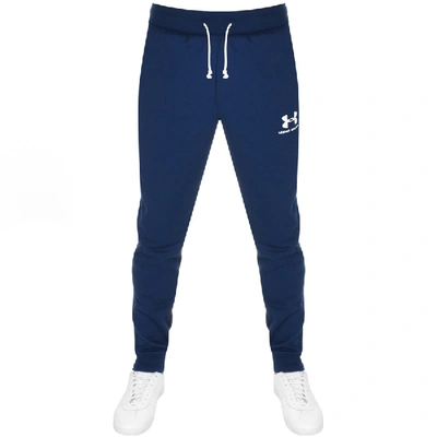 Shop Under Armour Terry Jogging Bottoms Navy