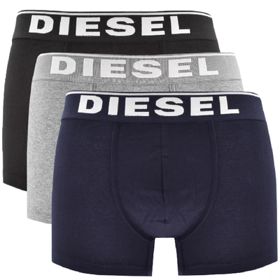 Shop Diesel Underwear Damien 3 Pack Boxer Shorts Grey