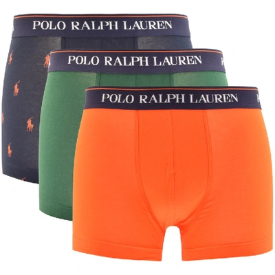 Shop Ralph Lauren Underwear 3 Pack Boxer Trunks In Green