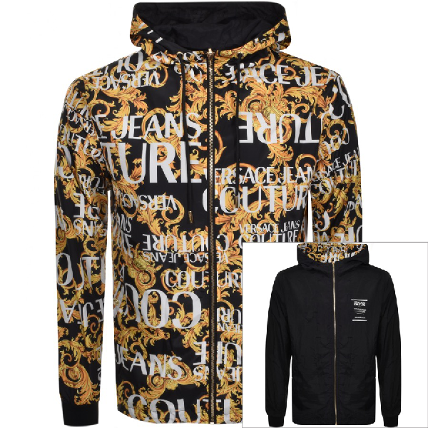 versace jeans couture logo hoodie black