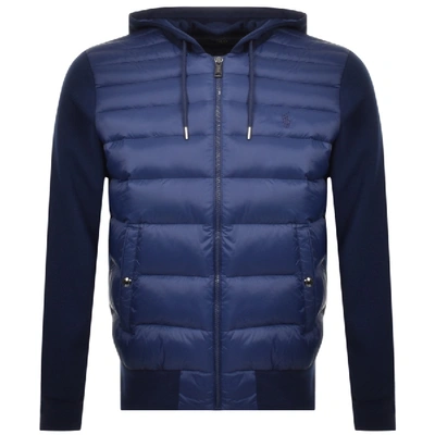 Shop Ralph Lauren Hooded Down Jacket Navy