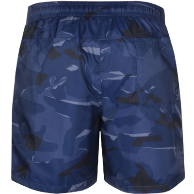 Shop Nike Camouflage Logo Swim Shorts Navy