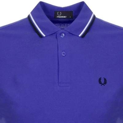Shop Fred Perry Twin Tipped Polo T Shirt Blue