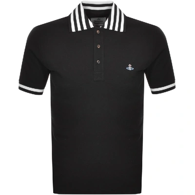 Shop Vivienne Westwood Short Sleeved Polo T Shirt Black