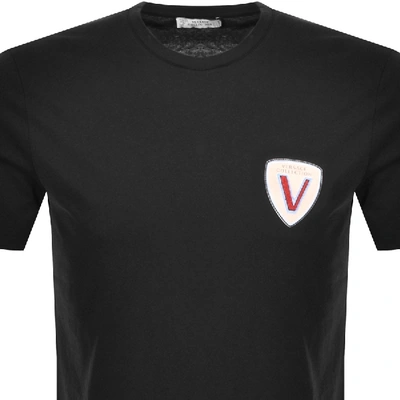 Shop Versace Logo T Shirt Black