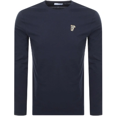 Shop Versace Long Sleeved T Shirt Navy